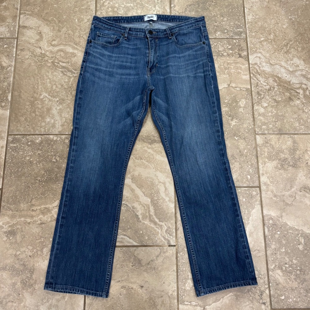 Paige Normandie Straight Leg Jeans Mens 36 x 31 Ponyboy Blue M657202-2033